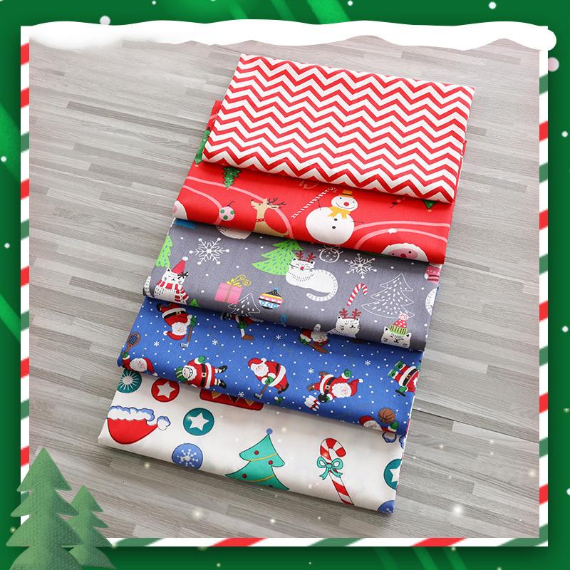 5pcs/Lot Sewing Quilting Fabrics Handmade Material Printed Cloth 25x25cm Patchwork DIY Christmas Series Cotton Fabric