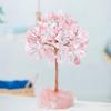 Rose Quartz Lucky Tree Good Meaning Handmade Home Decor with Base Faux
