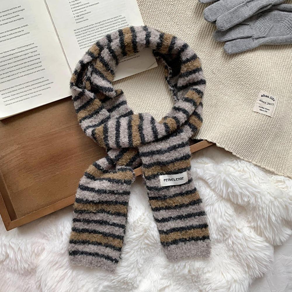 Стиль Y2K Y2K Полосатый шарф Харадзюку Вязаная шаль Милые длинные узкие шарфы Женские