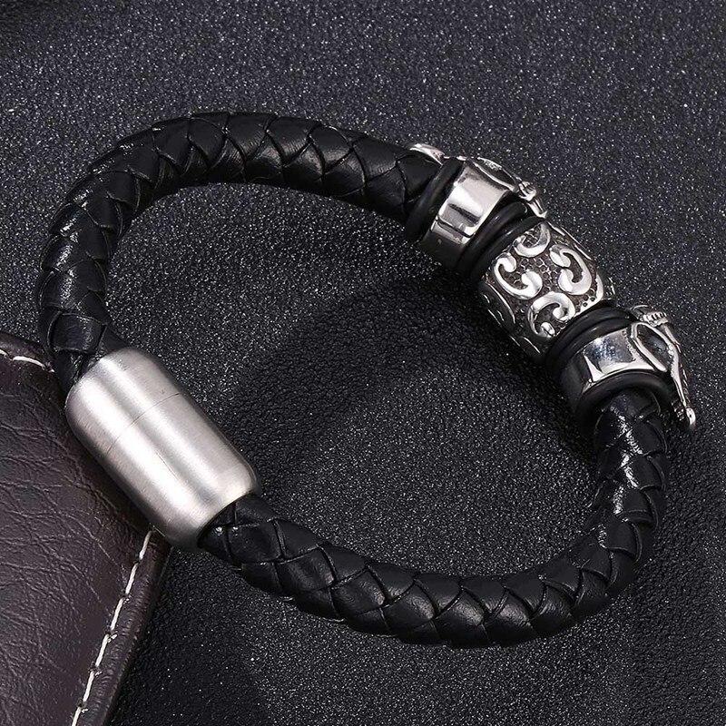 Elephant Bracelet Men Bangle Genuine Leather Hand Chain Buckle Charm Male Female Lucky Bracelet Jewelry Gift