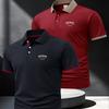 2Pcs Men'S Outdoor Golf Casual Jacquard Polo with Short Sleeves,Suitable for Spring And Summer, Can Be Worn Inside Or Outside