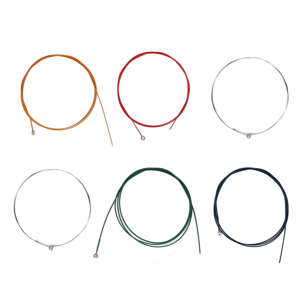 6 шт. Струны для гитары из медно-цинкового сплава, устойчивые к ржавчине, легкие в игре, разноцветные, профессиональные струны для акустической гитары