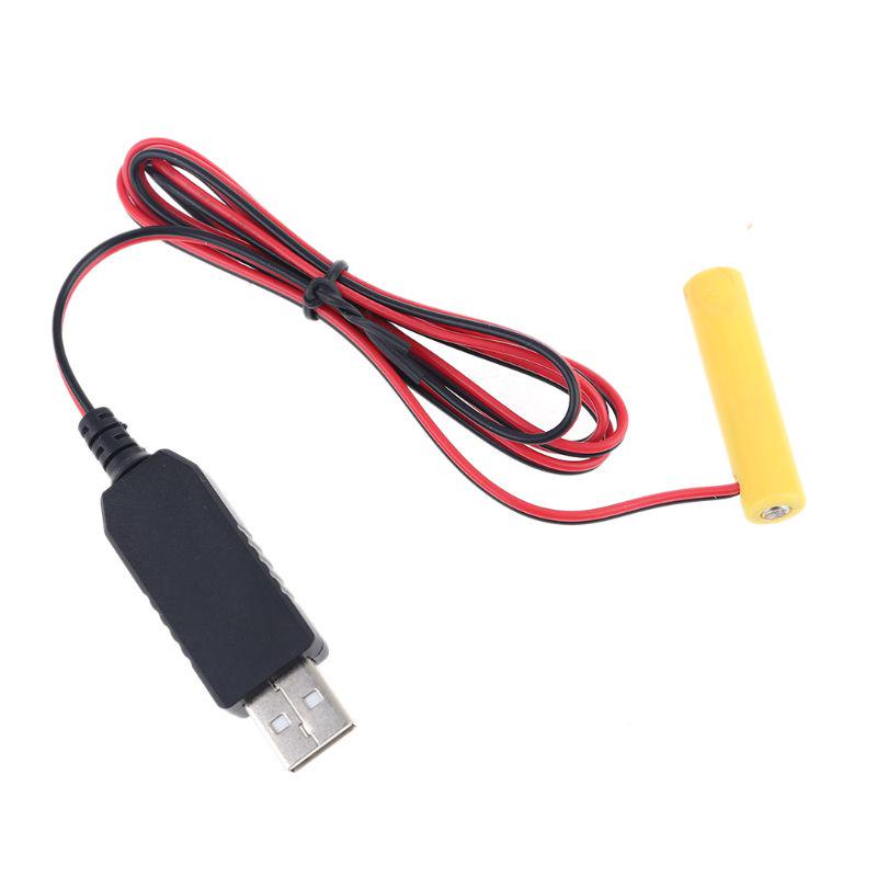 Устранитель батареи USB-источник питания Кабель Замена 1,5 В батарейки AAA для радио, электрической игрушки, часов, светодиодной ленты, лампы, калькулятора