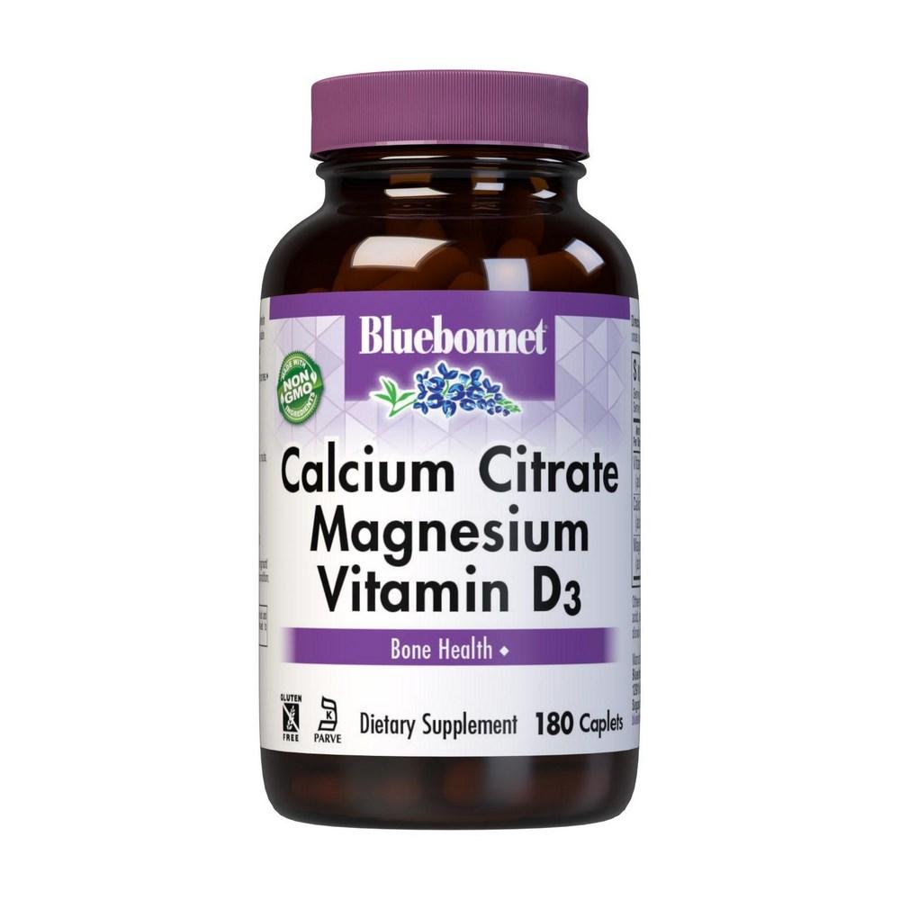Bluebonnet Calcium Citrate Magnesium Vitamin D3 Caplets 180 Tablets 1 pcs