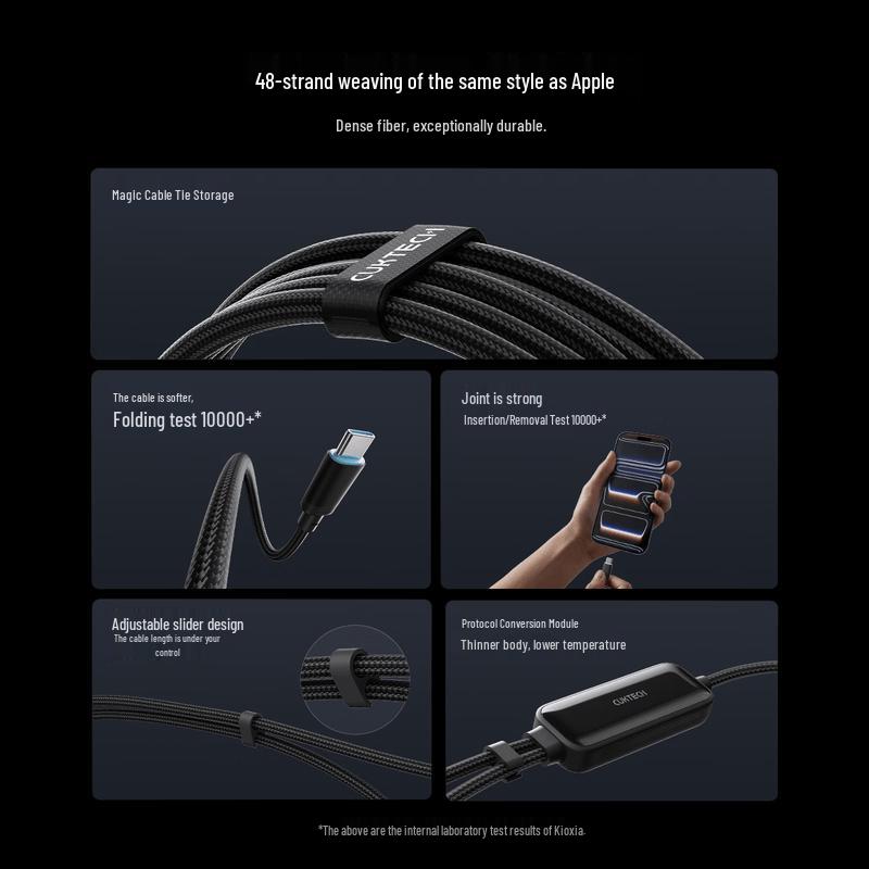 CUKTECH Plus 2-in-1 140W USB-C Fast Charging Cable