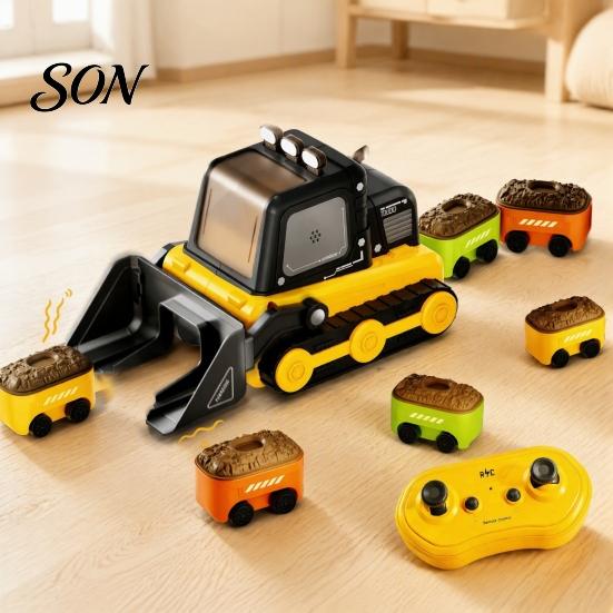 Electric Bulldozer Toy Magnetic Remote Control Toy, Snake Game Construction Truck Indoor Outdoor Racing Car 2 Players Interactive