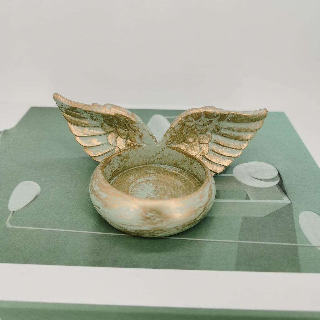 Angel Candle Holder Ornament Feathered Decoration Gift Wedding