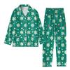 Детский рождественский костюм из 2 предметов с принтом, топ с длинными рукавами и застежкой на пуговицы, широкие брюки, комплект пижамы, домашний повседневный костюм
