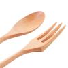 Natural Dinner Salad Ice Cream Kitchen Wood Handle Tableware Wooden Spoon Fork Utensils