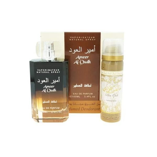 Eau de parfum - Lattafa - Ameer Al Oudh - 100ML - Déodorant 25ML - Notes boisées et sucrées