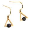 [Q1201] - Black Gold 'Boho' Steel Designer Earrings - 12x9 Mm