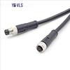 M8 Waterproof 34-Pin 5/6-Core 8-Hole Elbow Connector IP67 Male-Female with Pre-embedded Wire.
