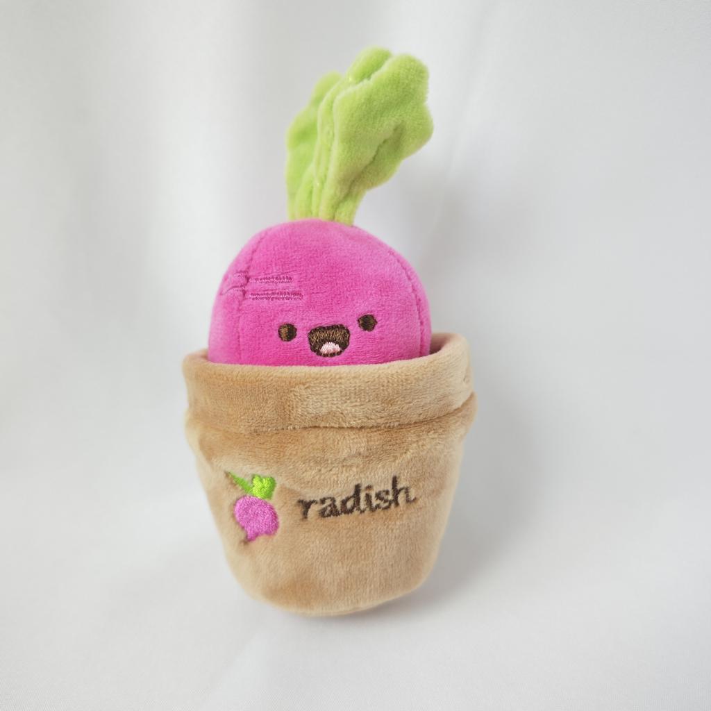 10cm Cartoon Radish Potted Plant Plush Keychain Cute Mini Vegetable Doll Backpack Pendant Girls Lovely Decor Gift