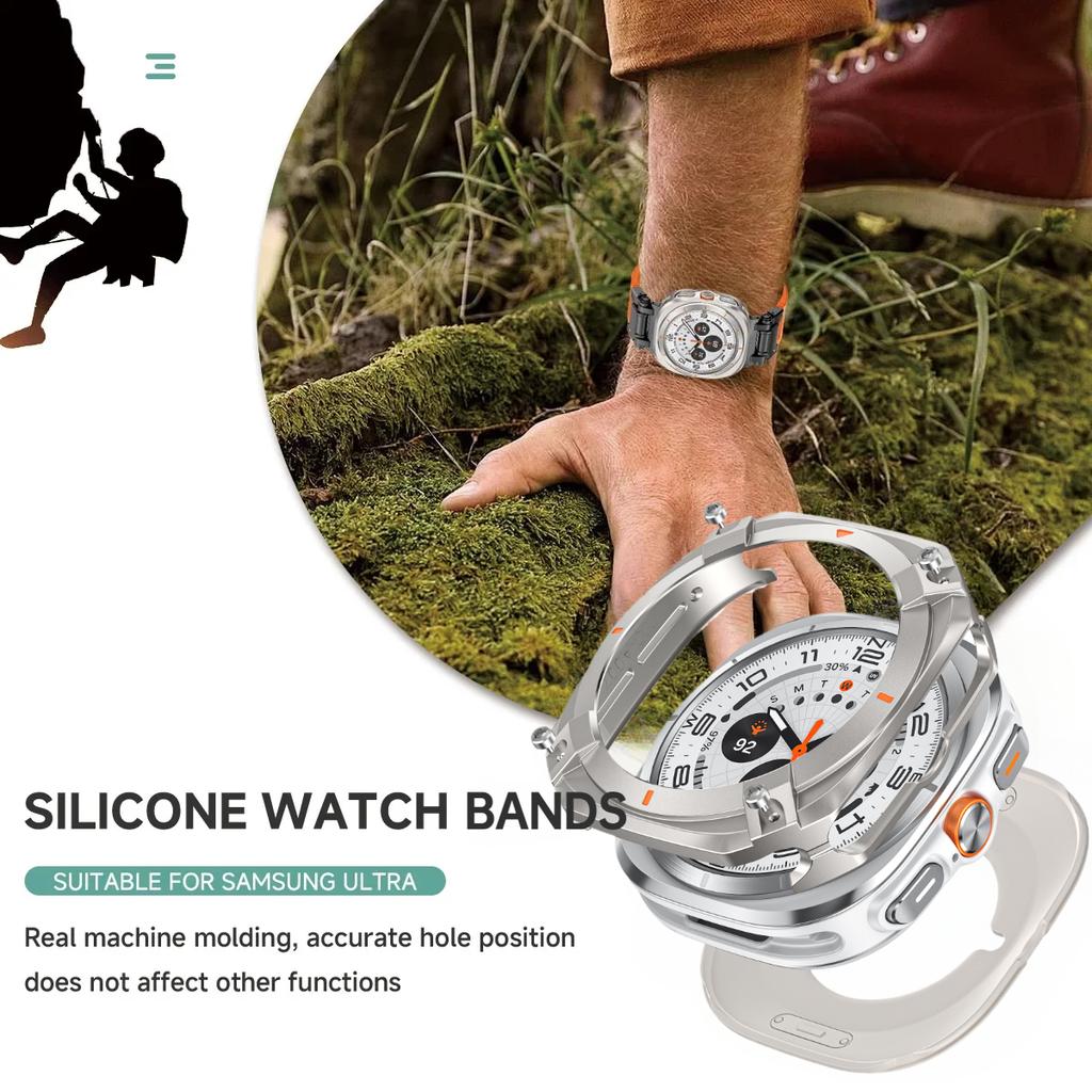 Metal Protective Case For Samsung Galaxy Watch Ultra 47mm NO Screen Film Hard Cover For Galaxy Watch 7 Ultra Bumper Accessories