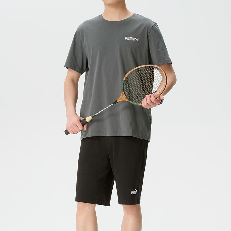 Puma Удобная дышащая футболка с круглым вырезом и коротким рукавом мужские топы минерально-серая 691340-86