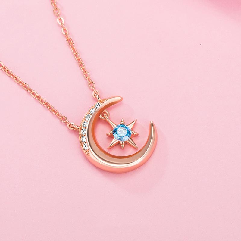 Женское ожерелье Звезда Луна Японское и Корейское Простое Студенческое Подвеска Луна Звезда Луна Цепочка на Ключицу
