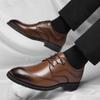 Кожаная обувь мужская весна новая тренд Брок мужская обувь британский стиль остроносые туфли 2025