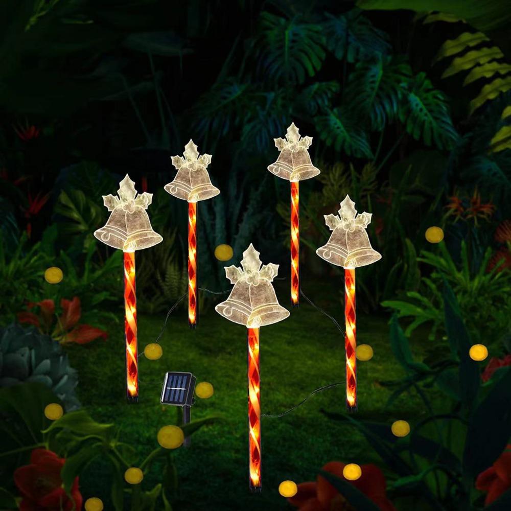 5 шт./набор Снежинка Рождественская елка Наземный светильник 8 режимов Дед Мороз Солнечные огни Газон