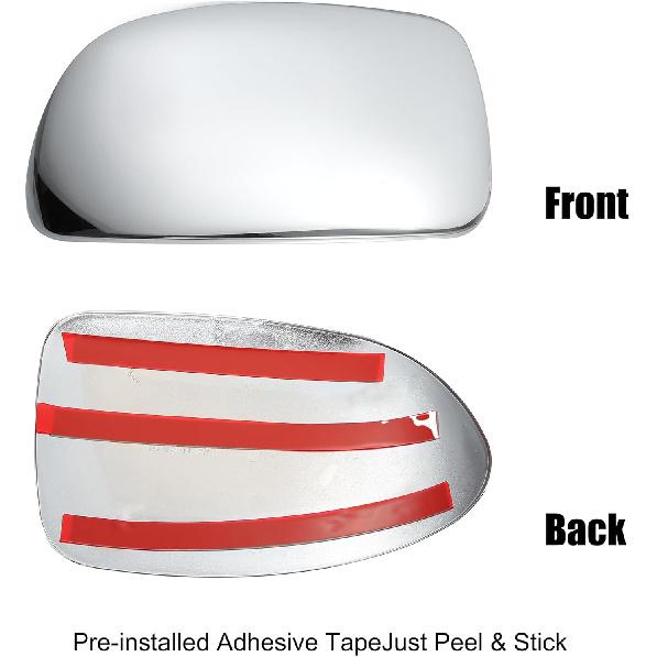 ACROPIX Car Exterior Mirror Cover Cap Overlay Fit For Chevrolet Silverado Suburban For GMC Sierra Yukon - Pack Of 2 Chrome Plated