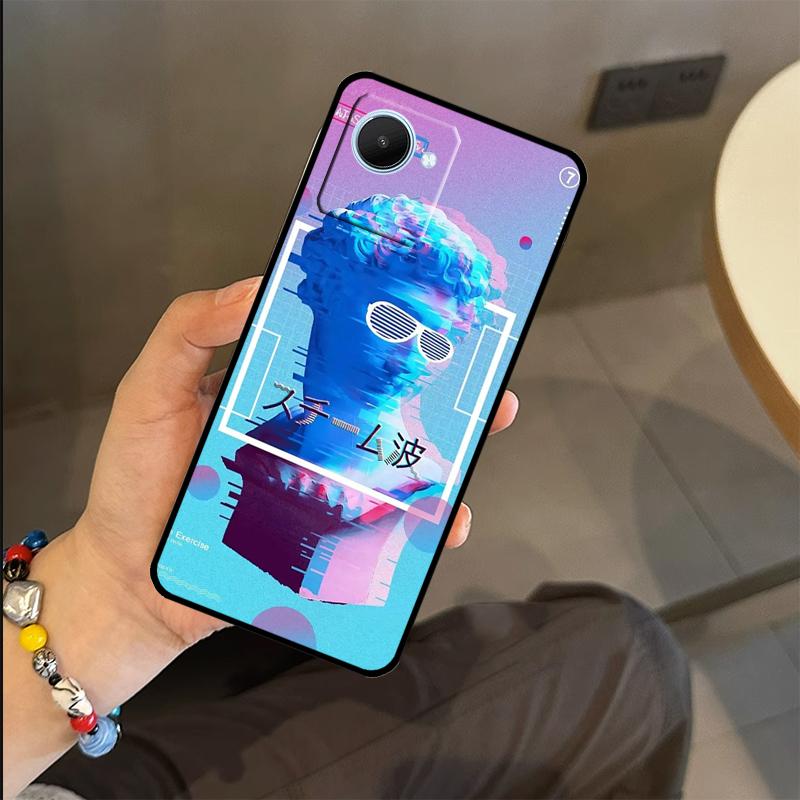 Great Wave Retro Cyber Statue Case For Realme C65 C67 C61 C53 C55 C51 C25 C63 C71 C75 GT6 GT7 Pro 11 12 13 14 15 Pro Plus