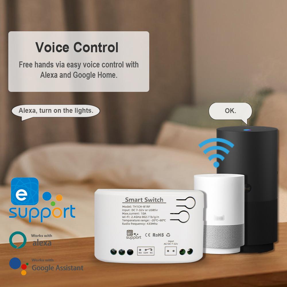 EWelink Умный выключатель TH16 10A Термостат Мониторинг температуры WiFi-переключатель Беспроводное управление Совместим с Alexa Google Home