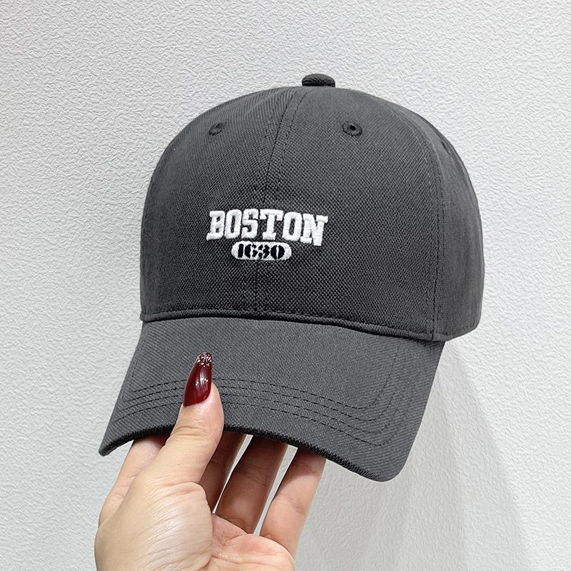 "Autumn Korean Style Embroidered Baseball Cap for Women & Men with Large Head Circumference"