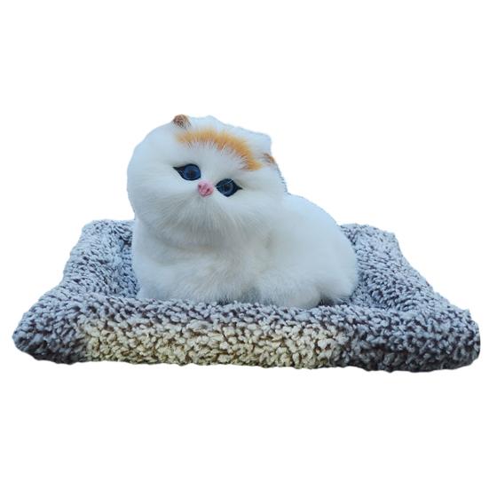 Имитация игрушки для кошек с бамбуковым угольным ковриком, удаление запаха, мяукающий плюшевый котенок, кукла-животное, украшение для домашнего офиса, рабочего стола, орнамент