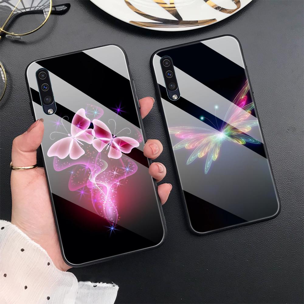 Butterfly Protection Shell For Samsung Galaxy A71 A72 A70 A73 A53 A13 5g A03 A22 A21s A03 Core A42 A52 Tempered Glass Cover