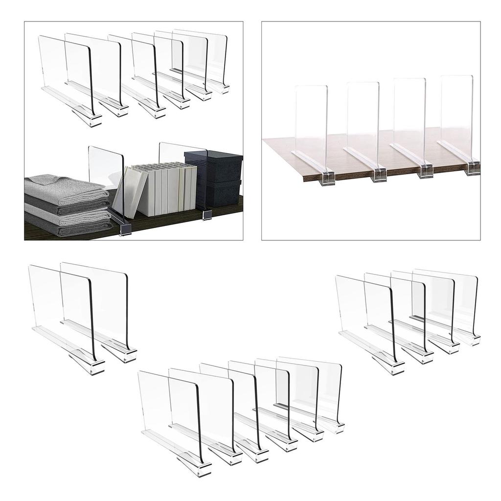 Shelf Dividers Separators Adjustable Acrylic Multi Purpose Closet Organization Closet Dividers for Bedroom Kitchen Cabinets