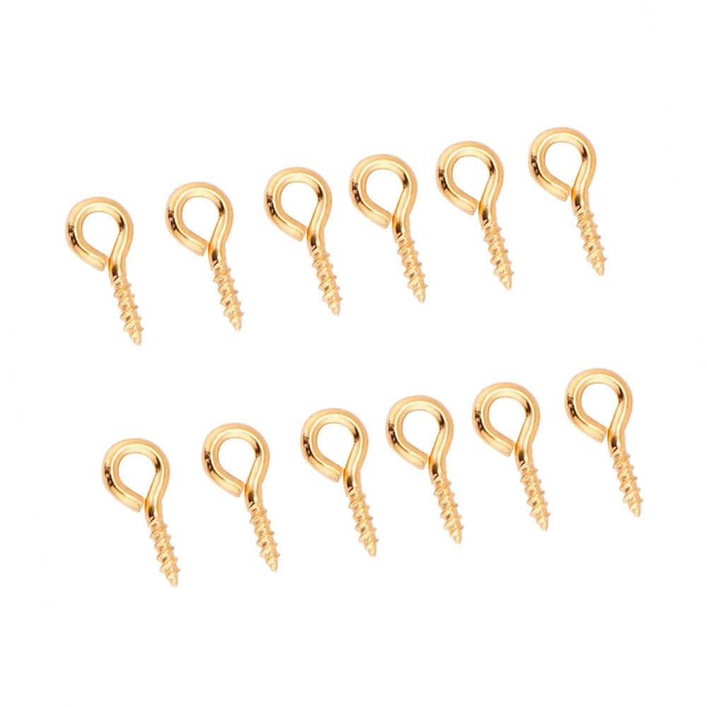 200Pcs Different Colors Screw Eye Hooks 0.4 * 0.8cm Threaded Bails Antique Eye Bolts Jewelry Making