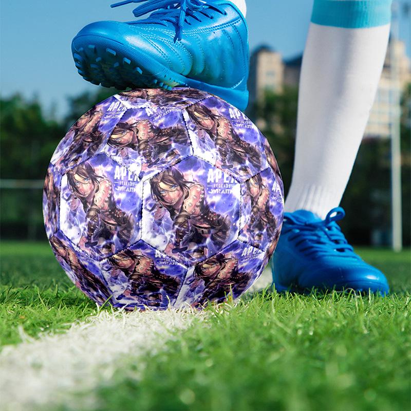 Apex Legends Print Size 5 Soccer Ball, PU Wear Resistant Football for Match Training and Daily Practice, Birthday Gift for Soccer Fans