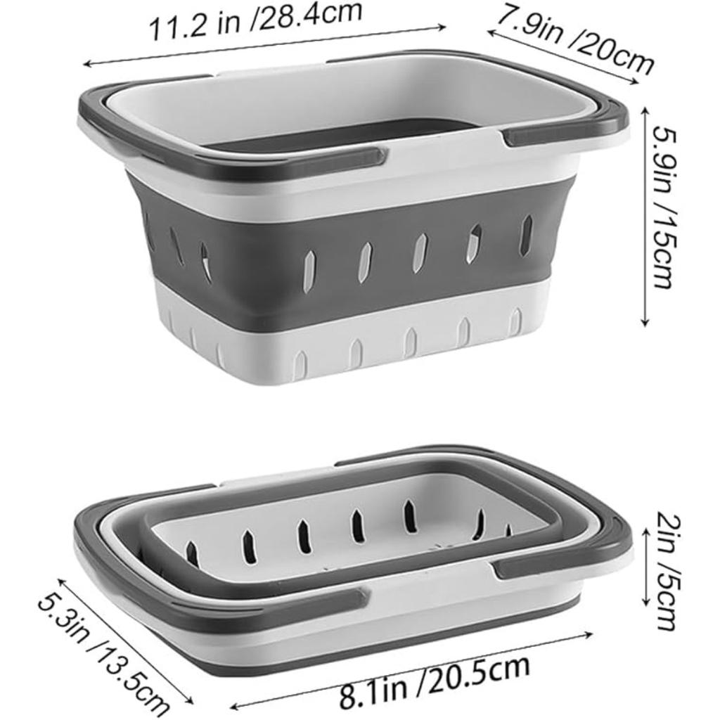 Portable Folding Plastic Bath Caddy with Handle,Perforated,Travel Bathroom Organizer for Bedroom,Bathroom,Shower,Dorm Room,Camping and RV Use