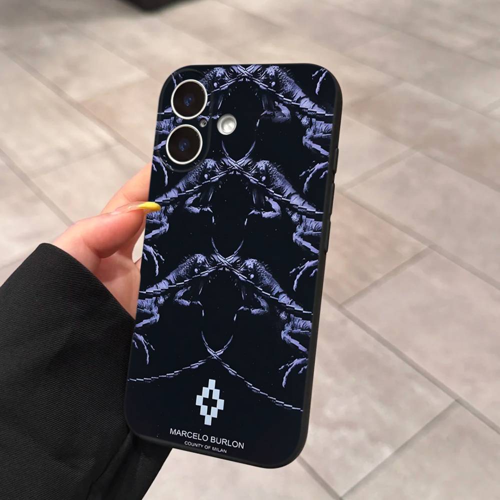 M-MARCELO B-BURLON Для IPhone 17 16 15 14 13 12 11 Pro Max 13 17Air Ударопрочные Мягкие Чехлы для Телефона Coque