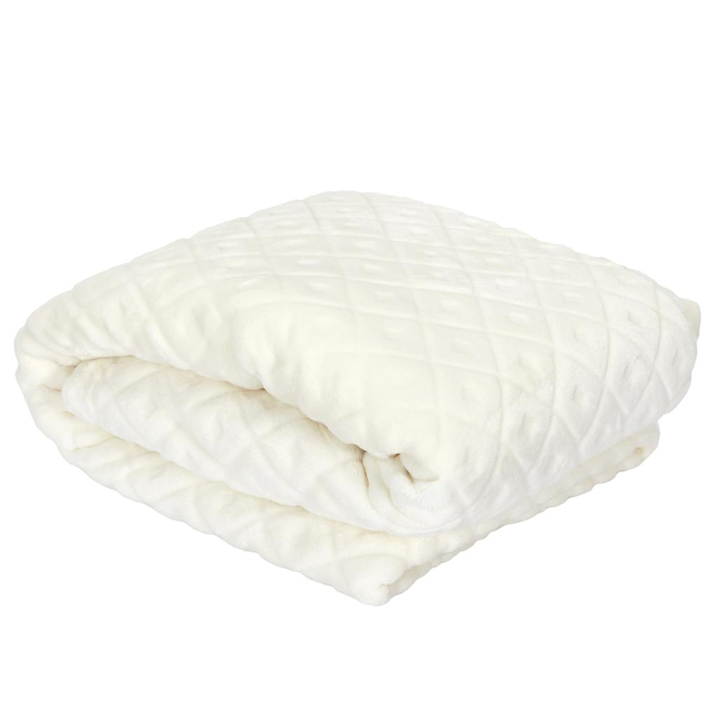 Les Trésors De Lily [A3514] - Бархатное одеяло цвета слоновой кости «Скарлетт». (рельефный) - 140x200 см