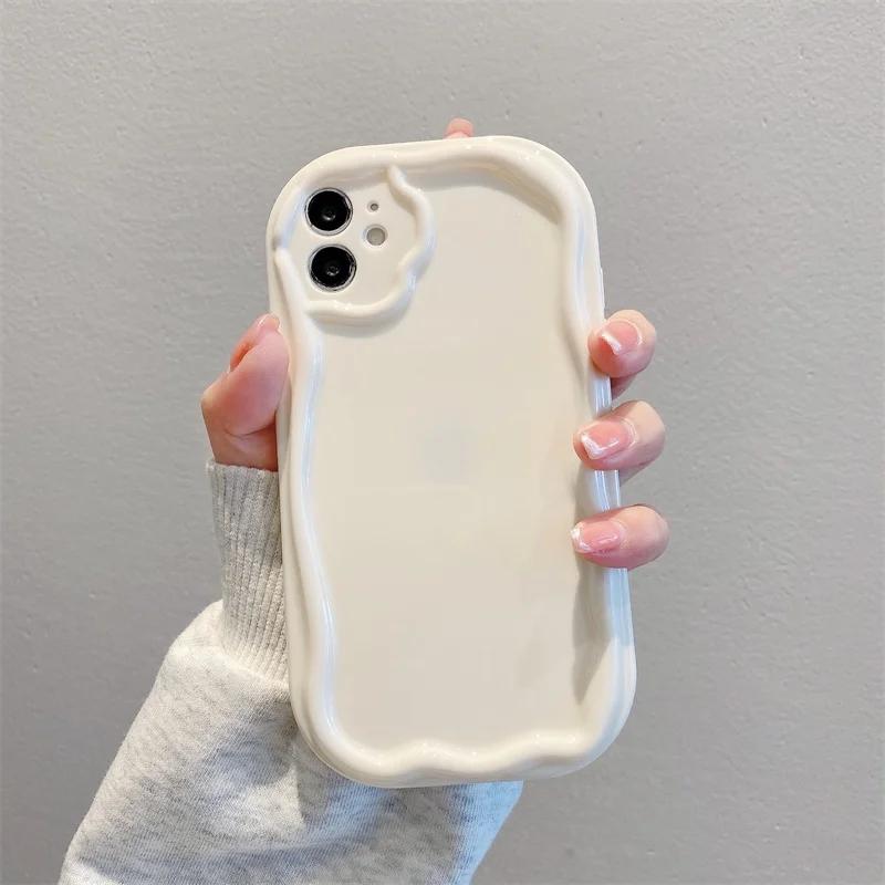 Чехол для телефона OPPO A78 A79 A98 5G A58 A38 A18 Reno 12F 11 5G 11F 8 12 Pro Reno 7 4G 5 6 Lite 8T, 3D Волнистый, Изогнутый Край, Однотонный