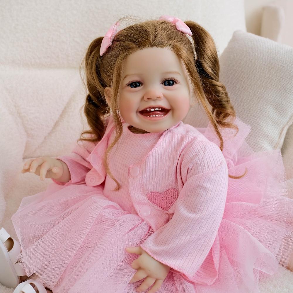 50 см Реалистичные Куклы Реборн Девочка Мила С Мягким Телом из Хлопка, Набивным Тканевым Телом, Живая Кукла Младенец, Милые Куклы Новорожденные с Яркой Раскраской