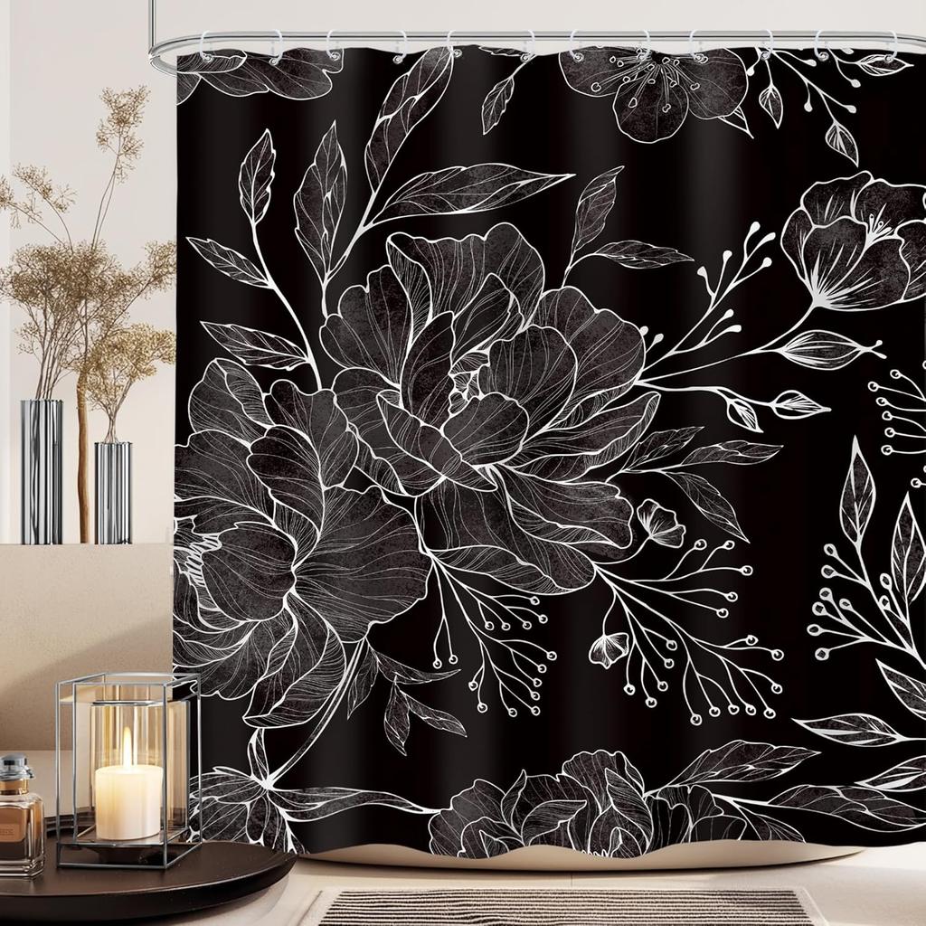 Деревенская шторка для душа «Медвежья хижина», дизайн «Западный лодж, горное животное», водонепроницаемый полиэстер с крючками