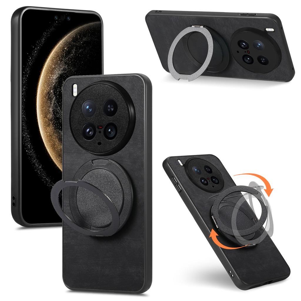 Для vivo X200 Ultra 5G Чехол для телефона с вращающейся подставкой Снятие стресса Ретро кожаная задняя крышка