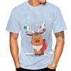 Christmas Elk 3D Print T Shirt For Men X'mas Harajuku Streetwear Fashion O-neck Short Sleeve New Year Gift Oversized TOPS