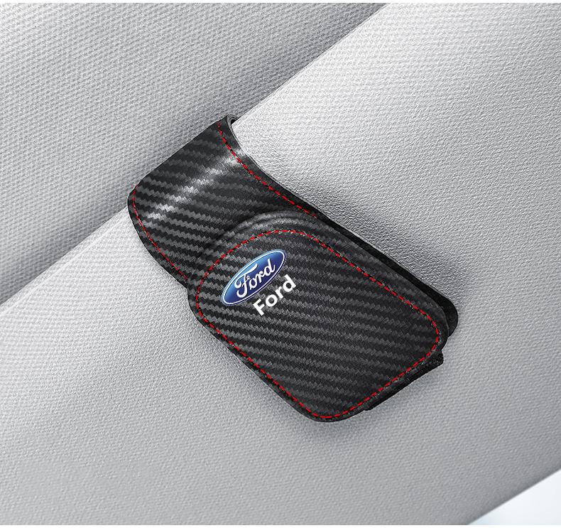 Car Sun Visor Glasses Clip Sunglasse Eyeglasses Holder For Ford S MAX Ranger Focus Fiesta Mondeo Kuga Mustang Escort keychain