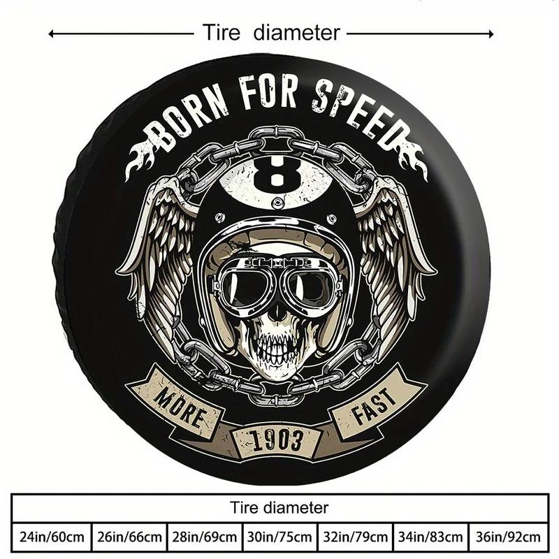 Born For Speed" Trendy Tire & Spare Wheel Covers - Durable Polyester, Windproof, Dustproof, UV-Resistant, Easy To Install & Remo