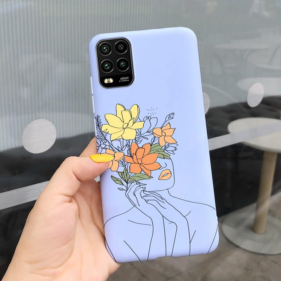 For Xiaomi Mi 10 Lite 5G Case Cute Cartoon Cow Soft-Touch Silicone Bag Back Cover For Xiomi Mi 10 Lite 5G Protector Bumper Funda