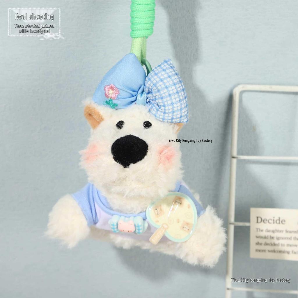 Очаровательный плюшевый кулон Вест Хайленд Терьер с галстуком-бабочкой - Идеальный подарок для любителя собак