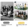Cosmetics Storage Rack Easy Assembly Large Capacity Sturdy Bathroom Kitchen Organizer Shelf for Home