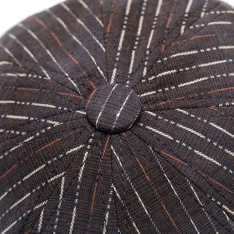 Полосатая восьмиугольная кепка, мужская британская винтажная кепка художника, кепка газетчика, женская кепка