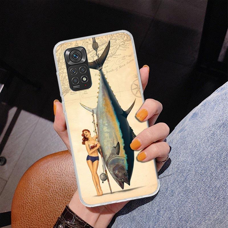 Offshore Angling Fishing Fish Rod Phone Case For Xiaomi Redmi Note 15 14 13 12S 12 11 Pro Plus 14S 11S 11E 10 10S 11T 5G Persona