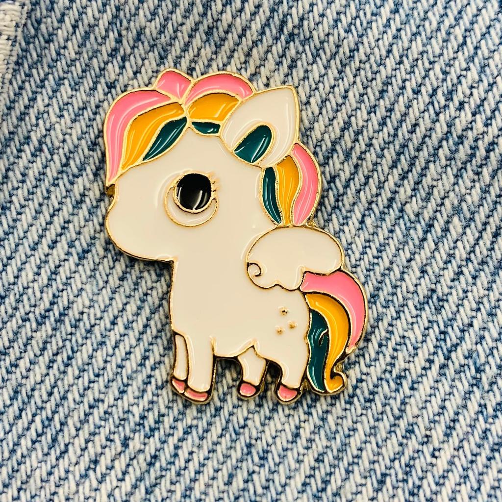 Новый эмалированный штифт с изображением единорога, металлический разъем, подарок на день рождения, 1 шт.