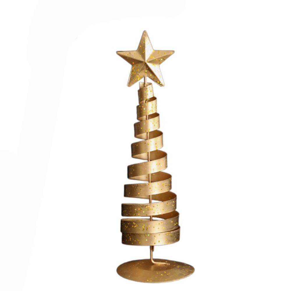 Five-pointed Star Iron Christmas Tree Gold Desktop Decoration Mini Christmas Tree Home Decoration