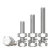 M10 Stainless Steel Fully Threaded Hex Bolts, Nuts, and Flat Lock Washers Kit (M10x25mm, 5-Pack)