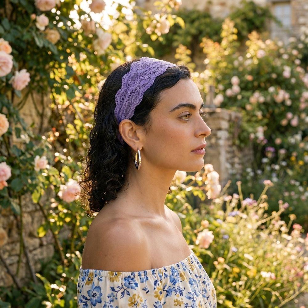 Floral Elastic Hair Band Adjustable Sport Headscarf Hair Hoop Wide Headband Party